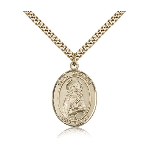 14kt Gold Filled St. Victoria Pendant w/ Chain