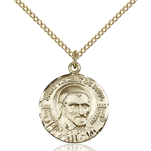 14kt Gold Filled St. Vincent de Paul Pendant