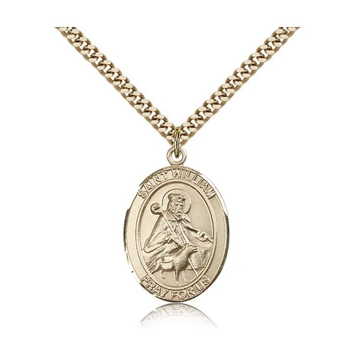 14kt Gold Filled St. William of Rochester Pendant w/ chain