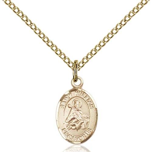 14kt Gold Filled St. William of Rochester Petite Pendant