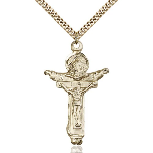 14kt Gold Filled Trinity Crucifix Pendant