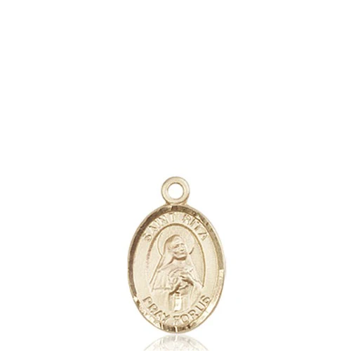 14kt Gold St. Rita of Cascia Medal - Image 2