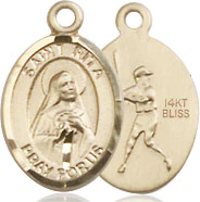 14kt Gold St. Rita of Cascia Medal / Baseball