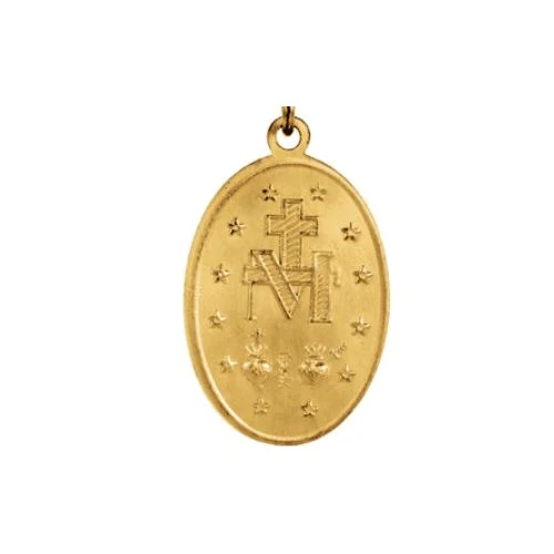 14kt Yellow 19x13.75mm Oval Miraculous Medal - Image 2