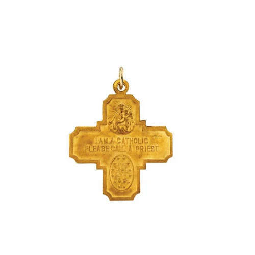 14kt Yellow 25x24mm Four-Way Cross Medal - Image 2