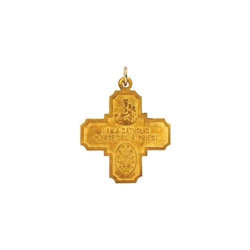 14kt Yellow 25x24mm Four-Way Cross Medal - Image 3