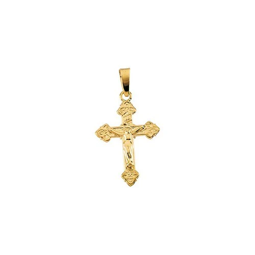 14kt Yellow Childs Crucifix Pendant 18X13