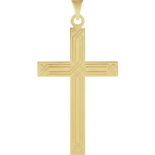 14kt Yellow Design Cross Pendant (2.46 Grams)