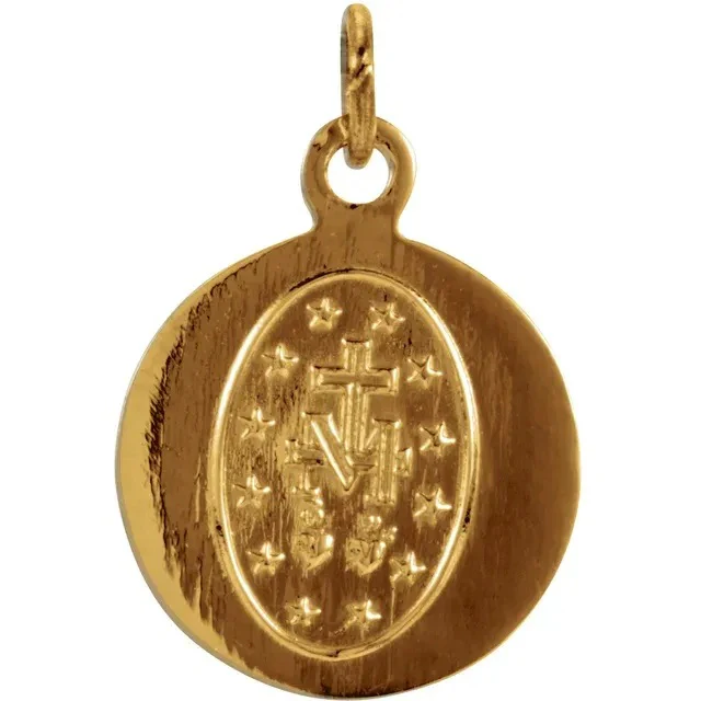 14kt Yellow Gold 12mm Miraculous Medal