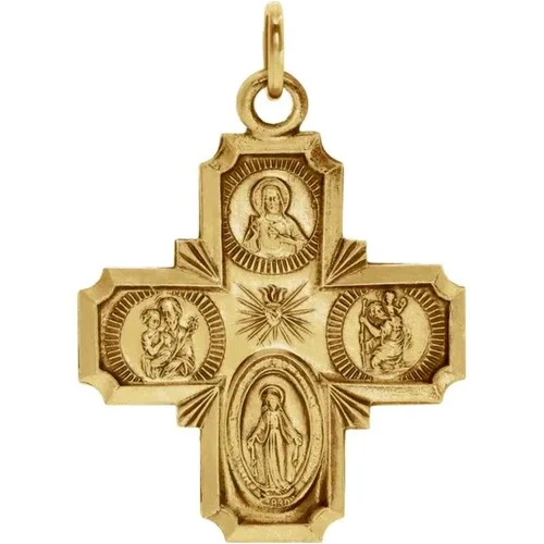 14kt Yellow Gold 12x12mm Four-Way Cross Medal - Image 2