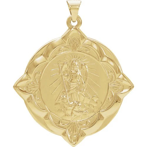 14kt Yellow Gold 31x31mm St. Raphael Medal