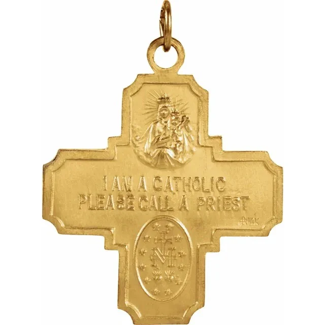 14kt Yellow Gold 8x8mm Four-Way Cross Medal - Image 2
