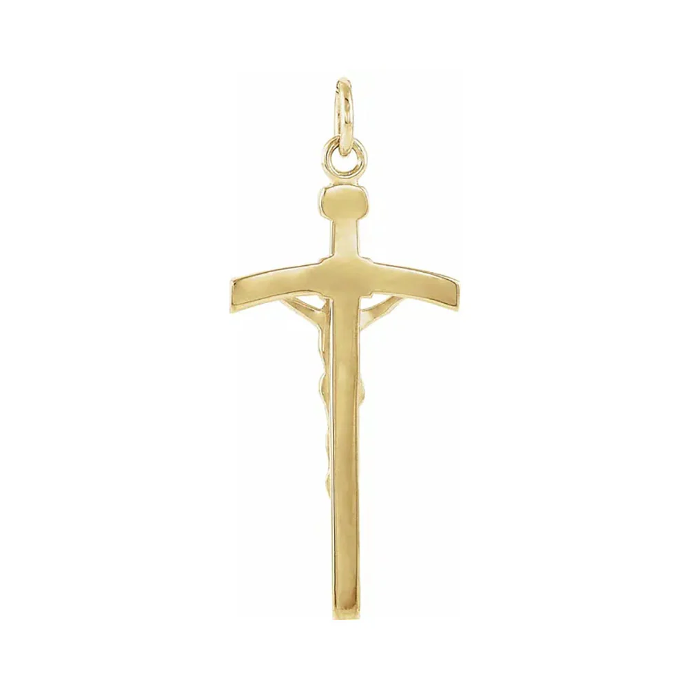 14kt Yellow Pendant Crucifix in Solid Gold - Image 3