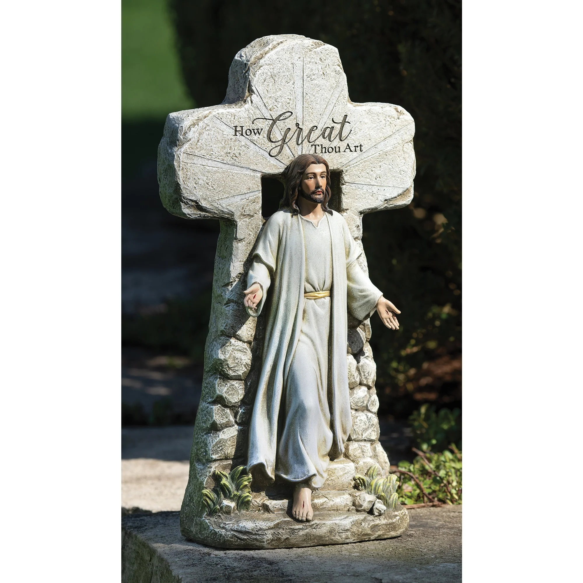 15.25"H Jesus Rising Tomb Statue