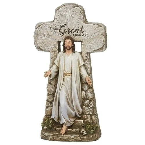15.25"H Jesus Rising Tomb Statue - Image 2