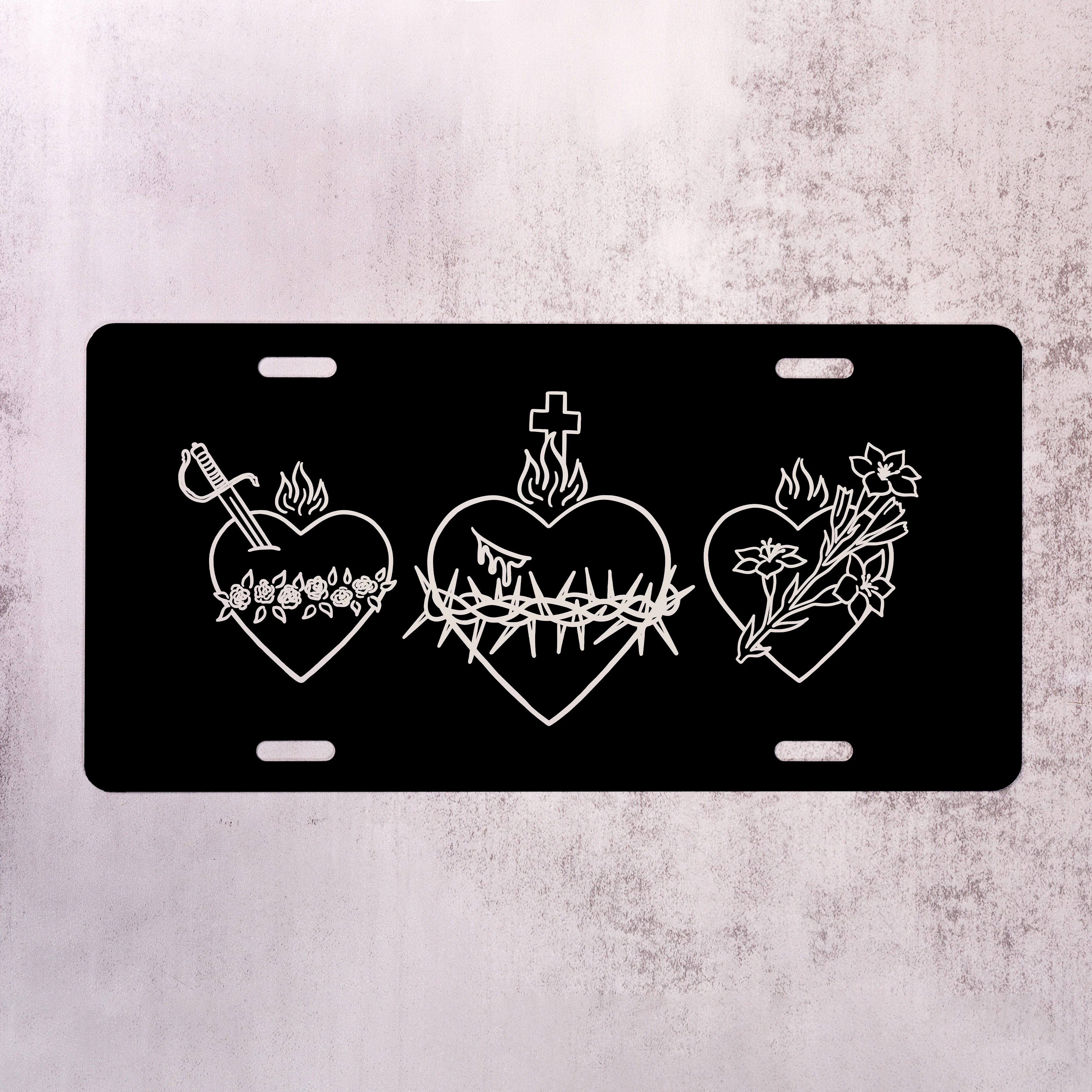 3 Hearts License Plate