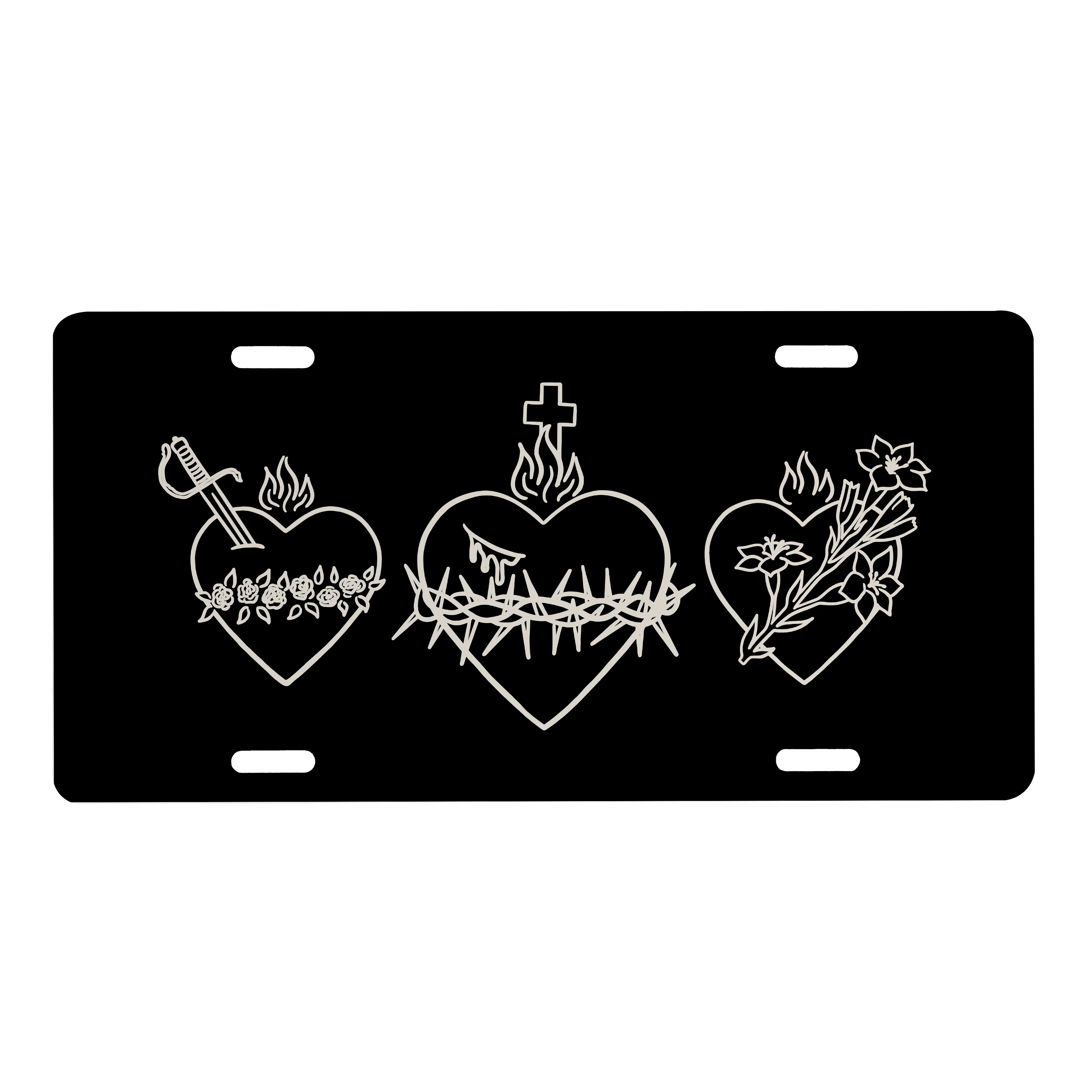 3 Hearts License Plate - Image 2