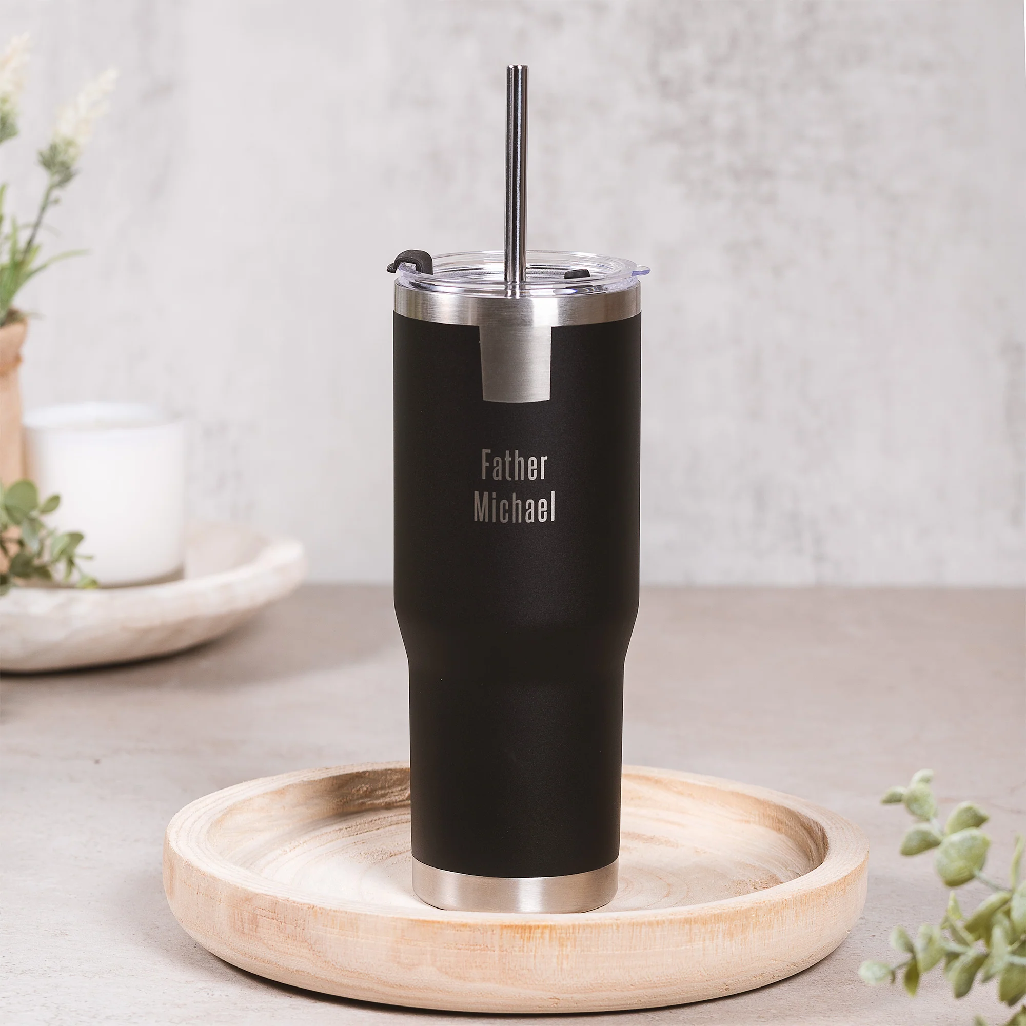 30 oz. Personalized Priest Tumbler with Straw - Image 4