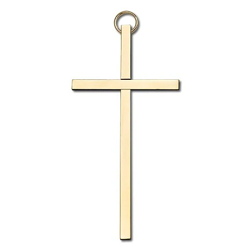 4 inch Plain Polished Brass Cross - Image 2
