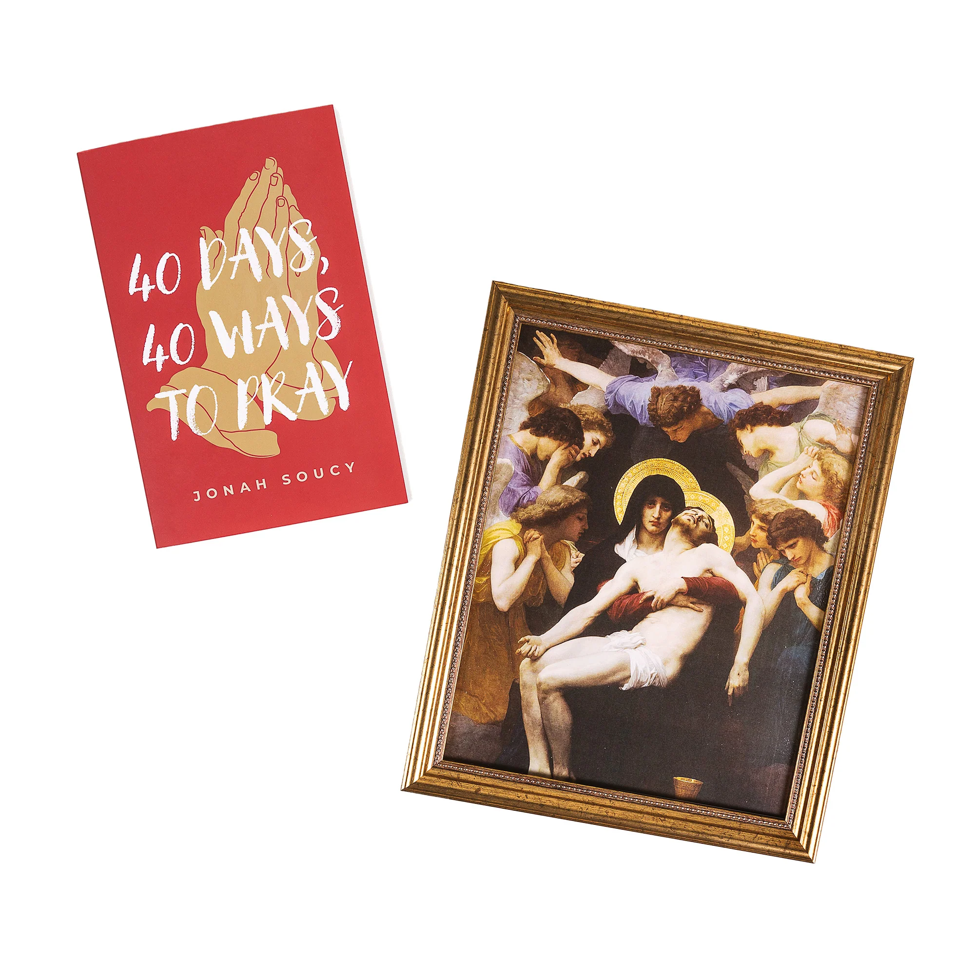 40 Days, 40 Ways to Pray & Pieta by Bougereau Gold Framed Print Gift Set - Image 2
