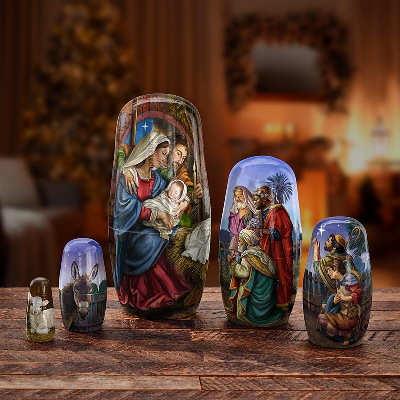 5 Piece Nesting Nativity Set - Image 2
