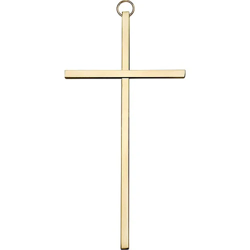 6 inch Plain Polished Brass Cross