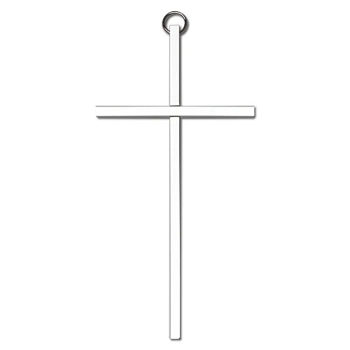 6 inch Plain Polished Silver Finish Cross - Image 2