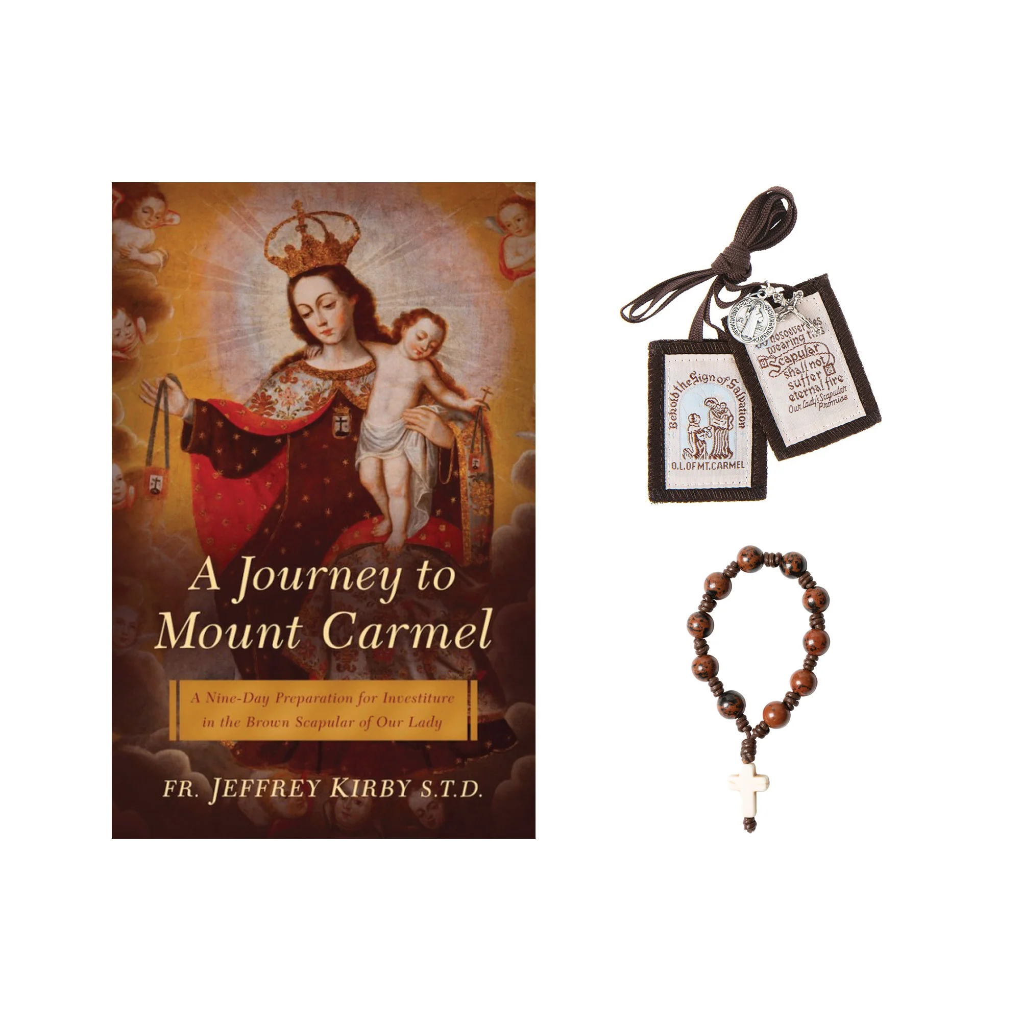 A Journey to Mount Carmel, Brown Scapular, & Carmelite Pocket Decade Rosary (Gift Set) - Image 2
