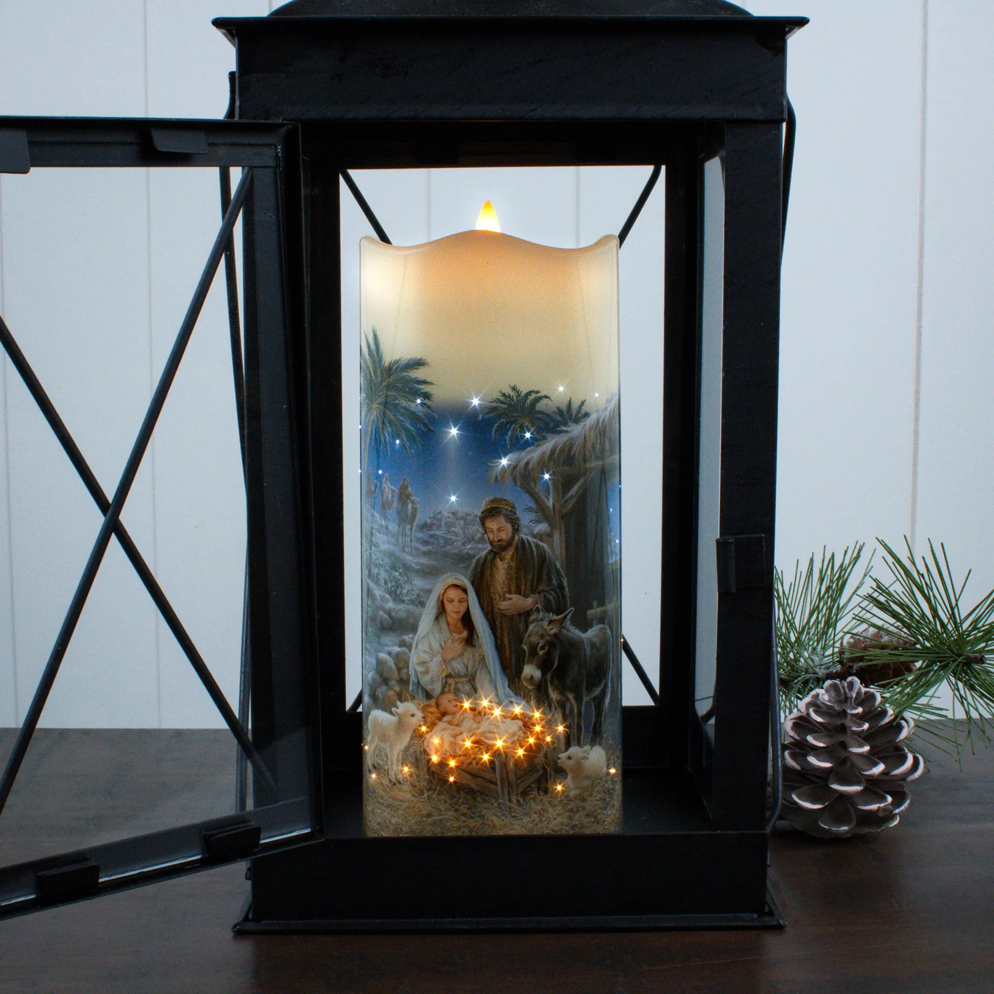 A Savior is Born Fiber Optic Candle - Image 2