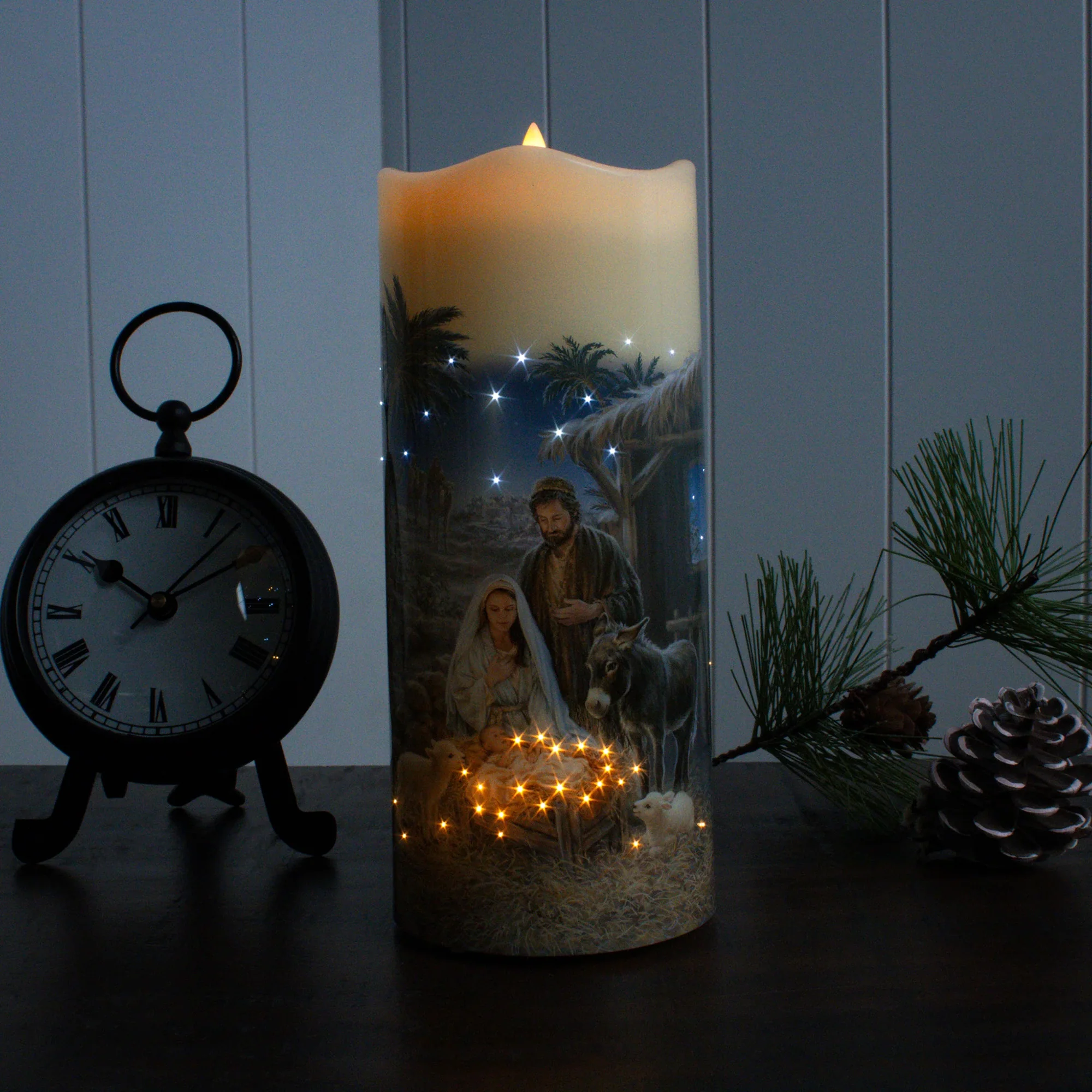 A Savior is Born Fiber Optic Candle - Image 3