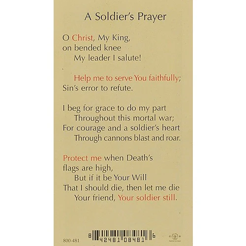 A Soldier's Prayer Card - Image 2