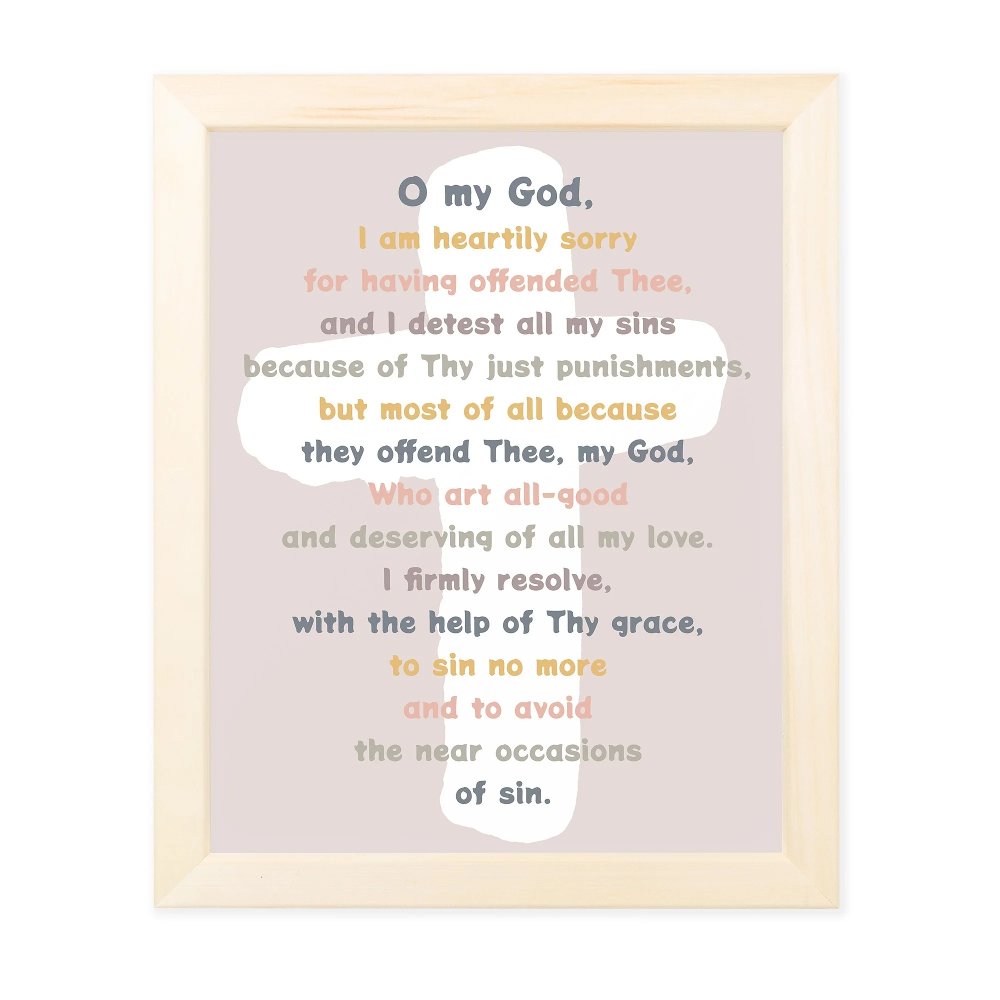 Act of Contrition Framed Print - 8" x 10"