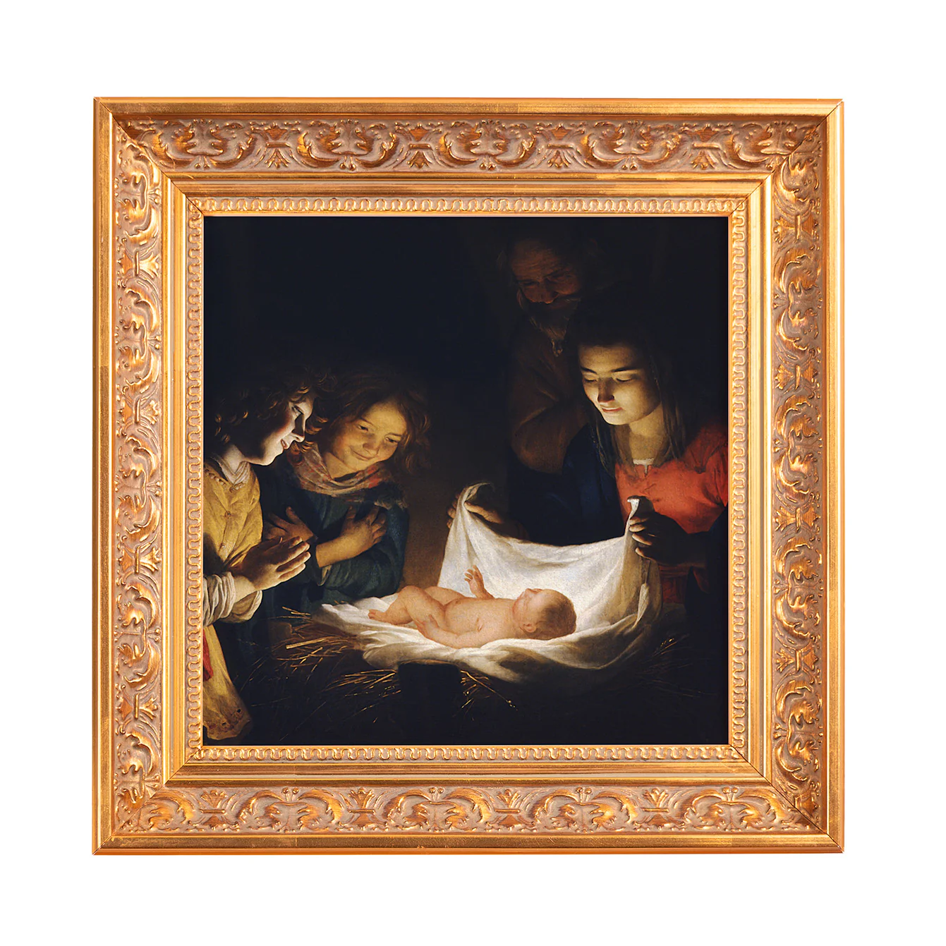 Adoration of the Child Framed Canvas - Sacred Mini Collection - Image 3