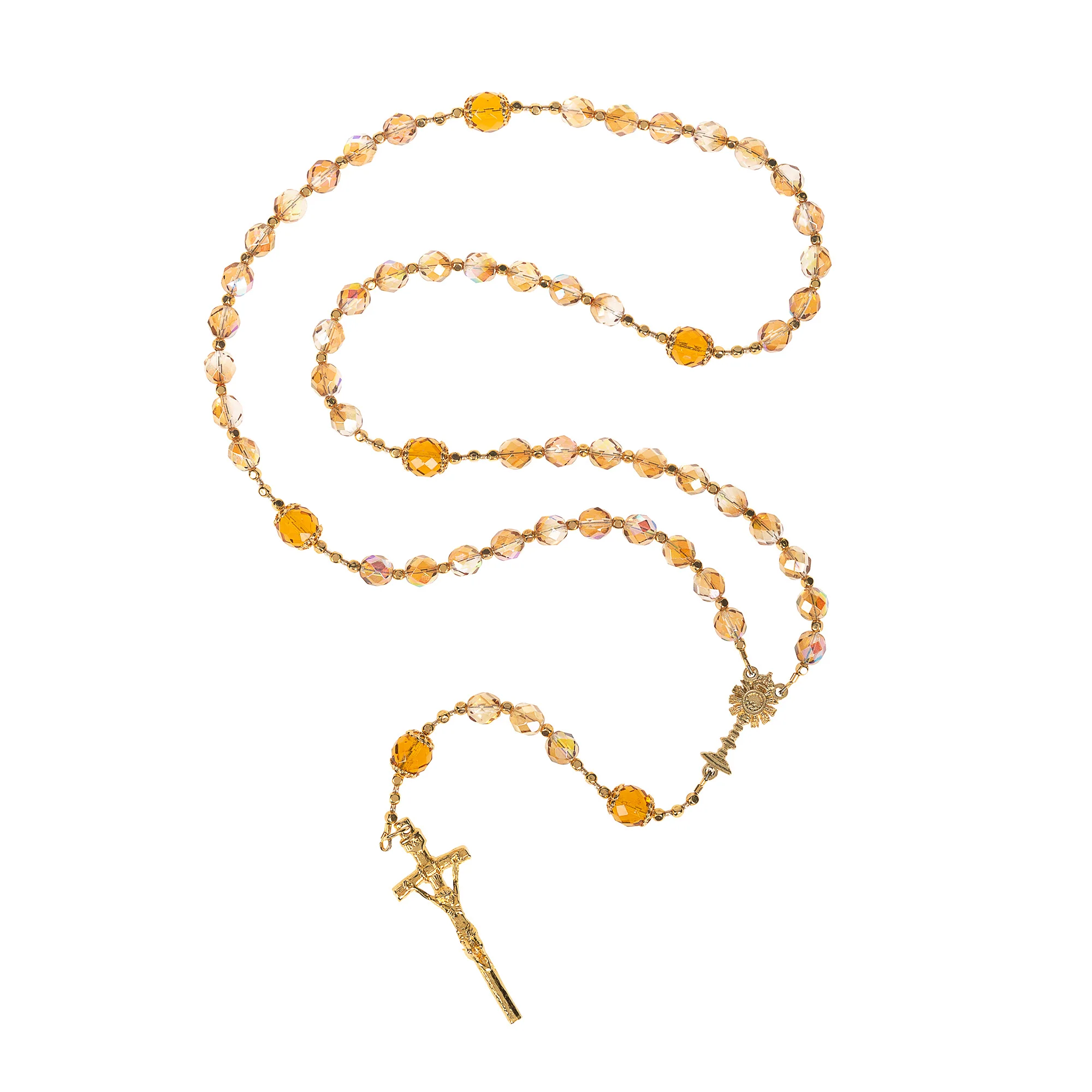 Adoration of the Lord Golden Crystal Rosary - Image 2