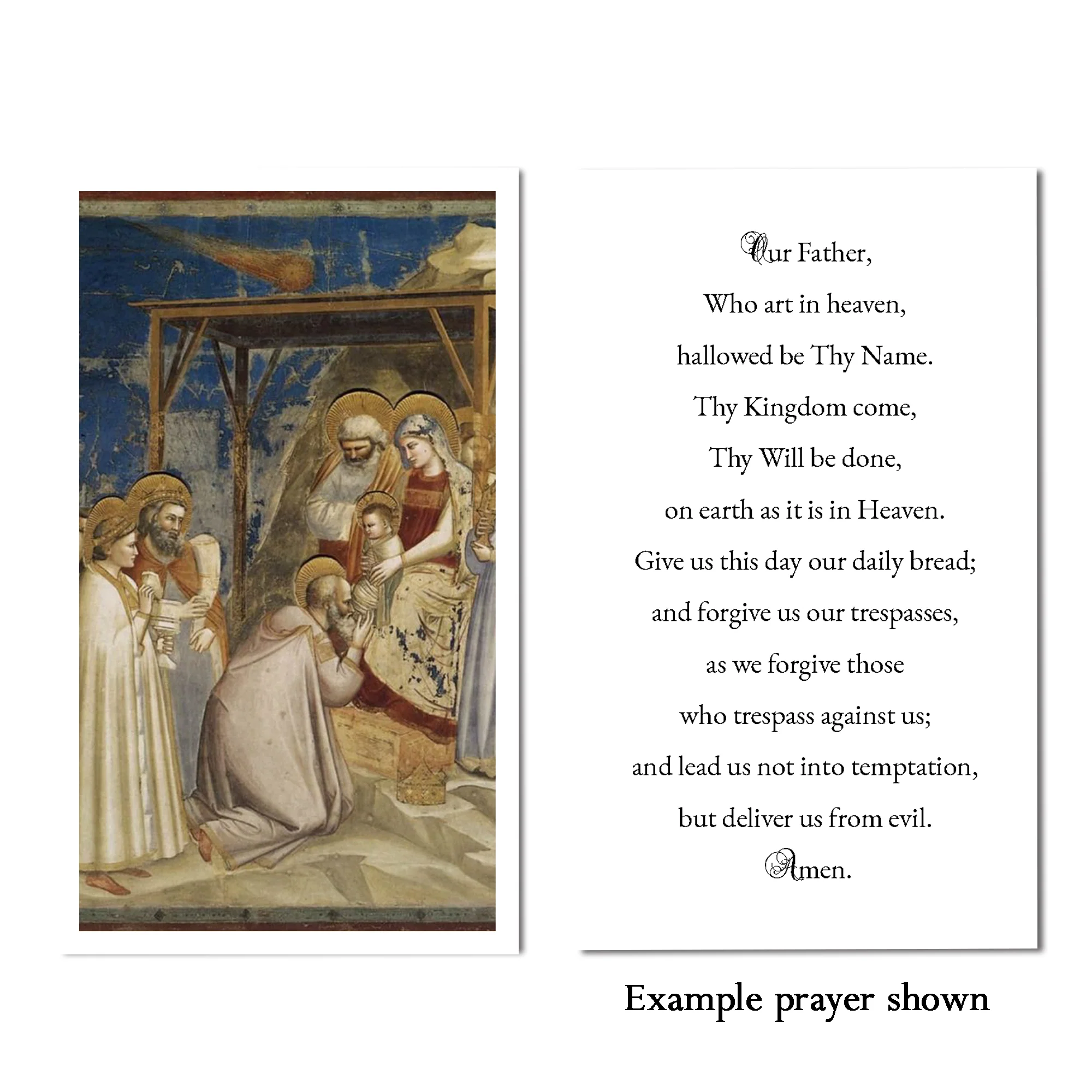 Laminated Adoration of the Magi by di Bondone Personalized Prayer Card - Image 2