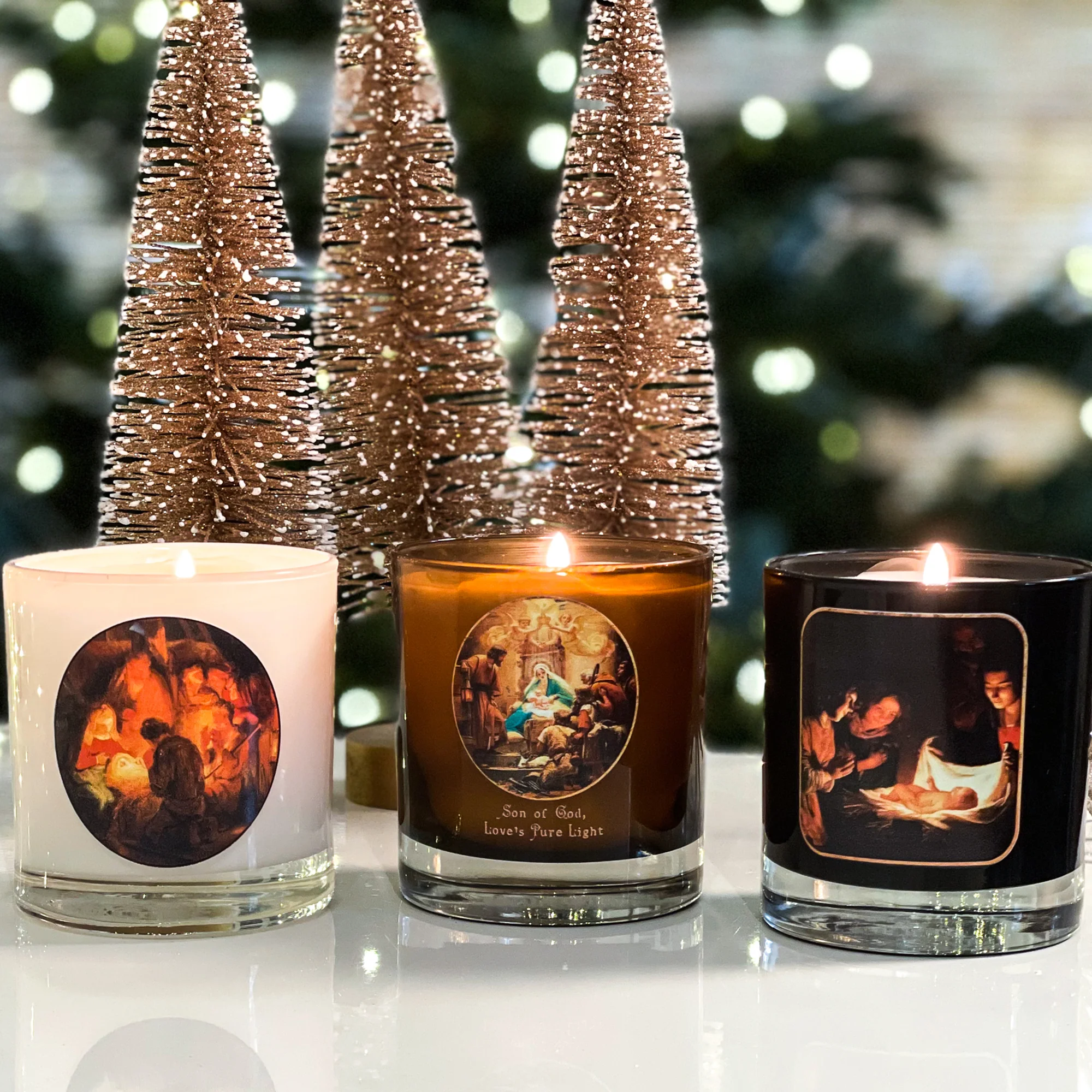 Adoration of the Shepherds Candles - 3 Candle Set