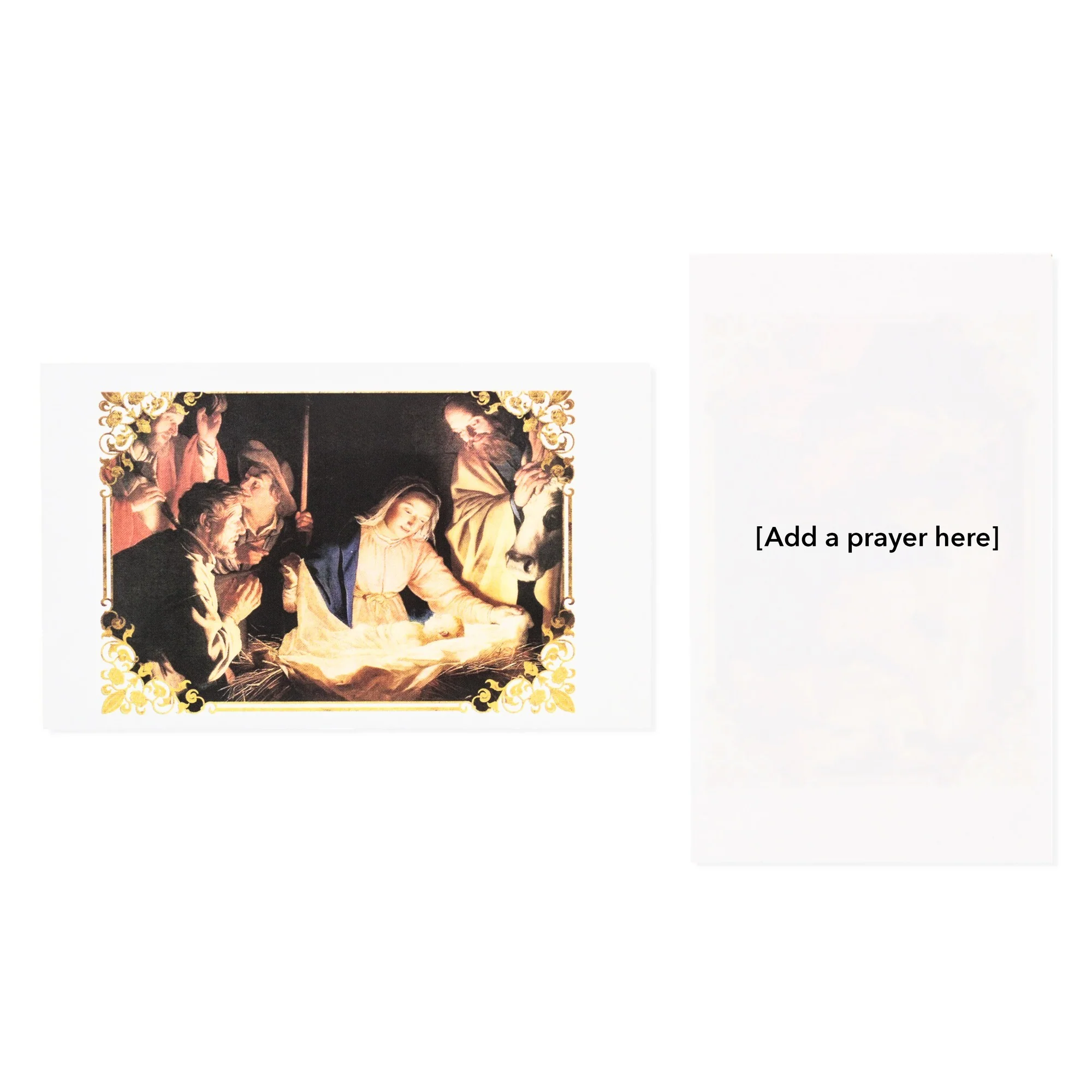 Laminated Adoration of the Shepherds Personalized Prayer Cards