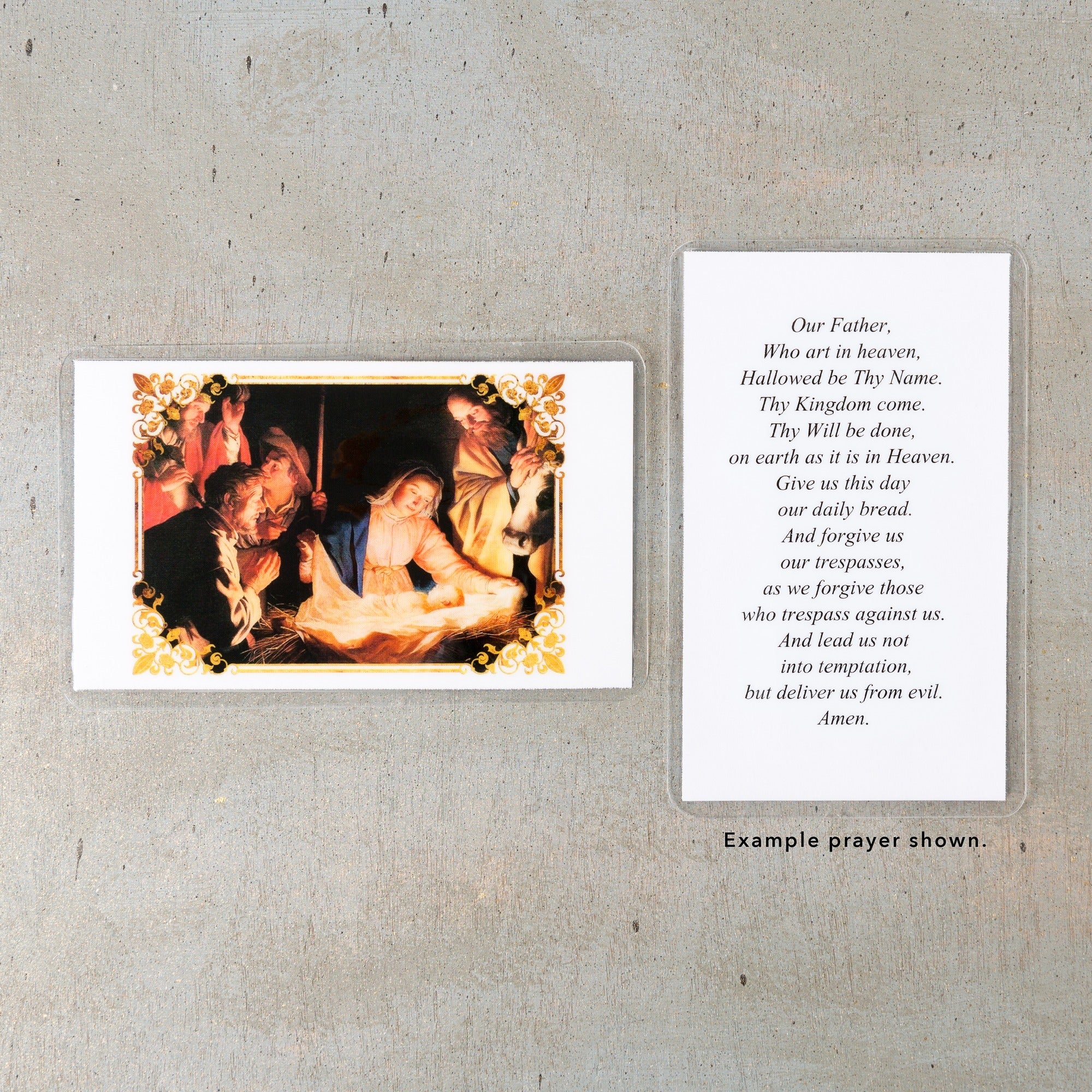 Laminated Adoration of the Shepherds Personalized Prayer Cards - Image 3