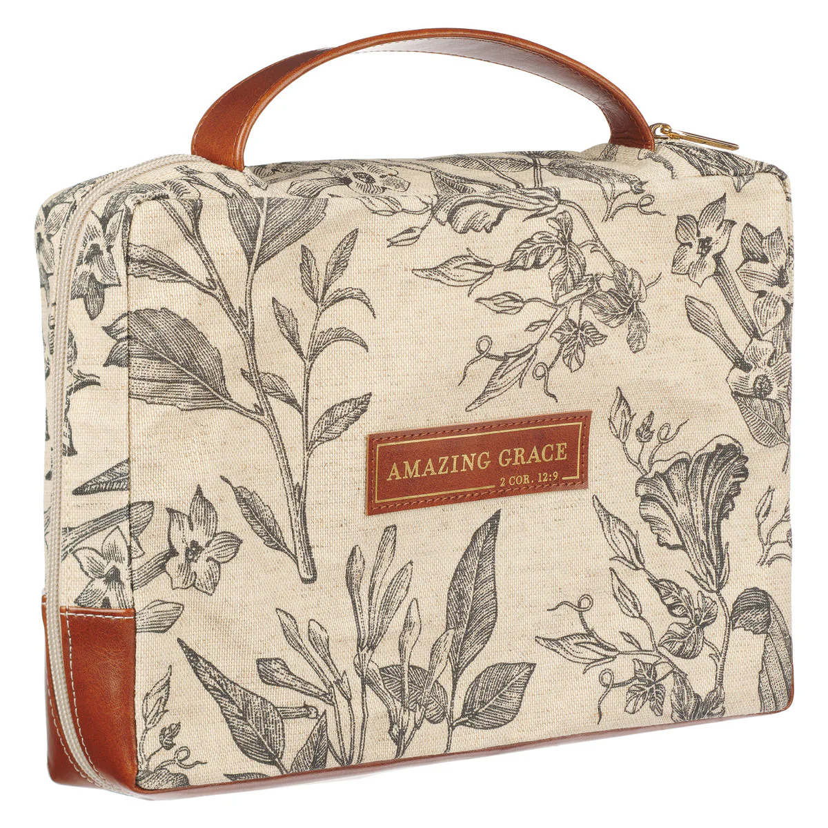 Amazing Grace Floral Canvas Bible Cover - Image 2