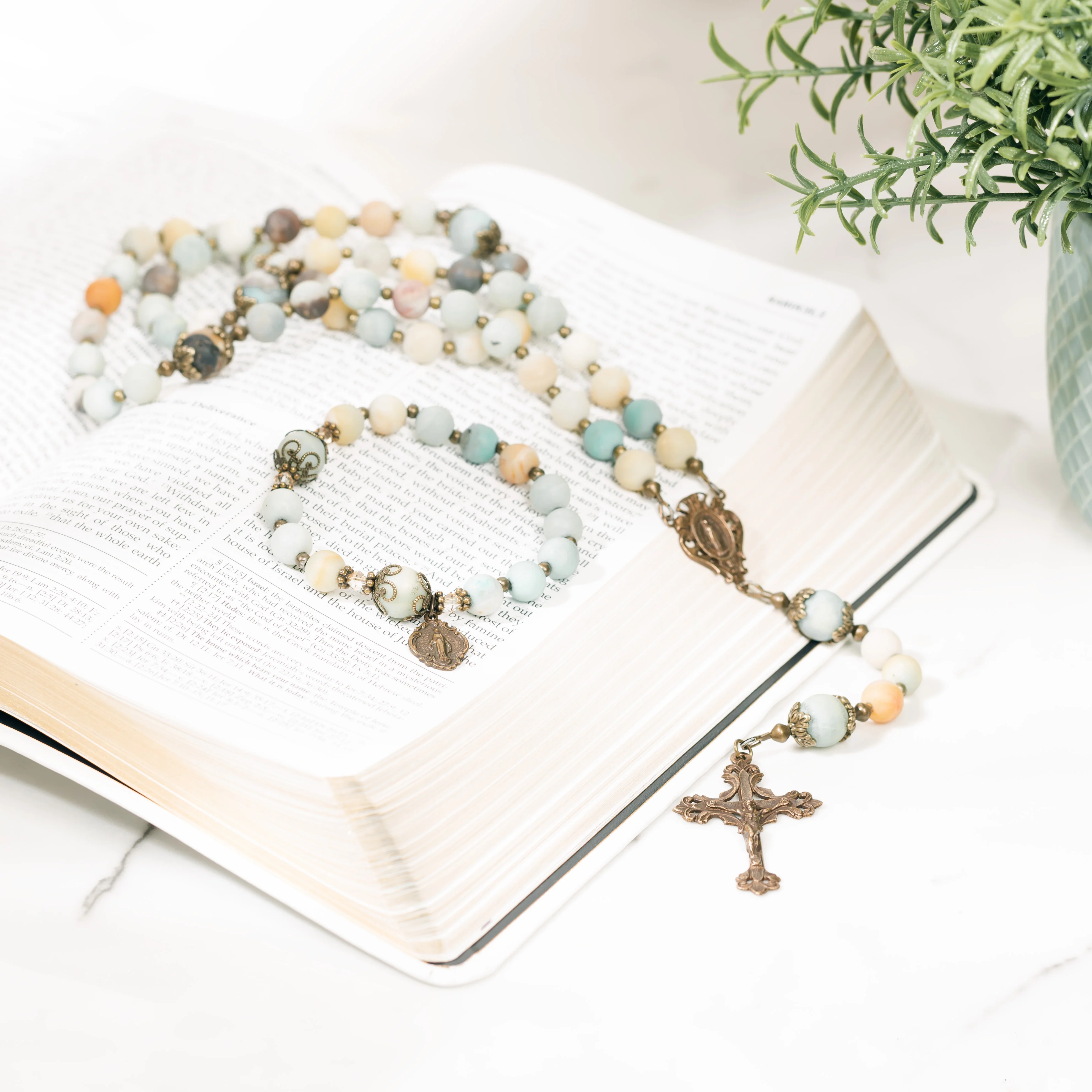 Amazonite Rosary & Rosary Bracelet Set