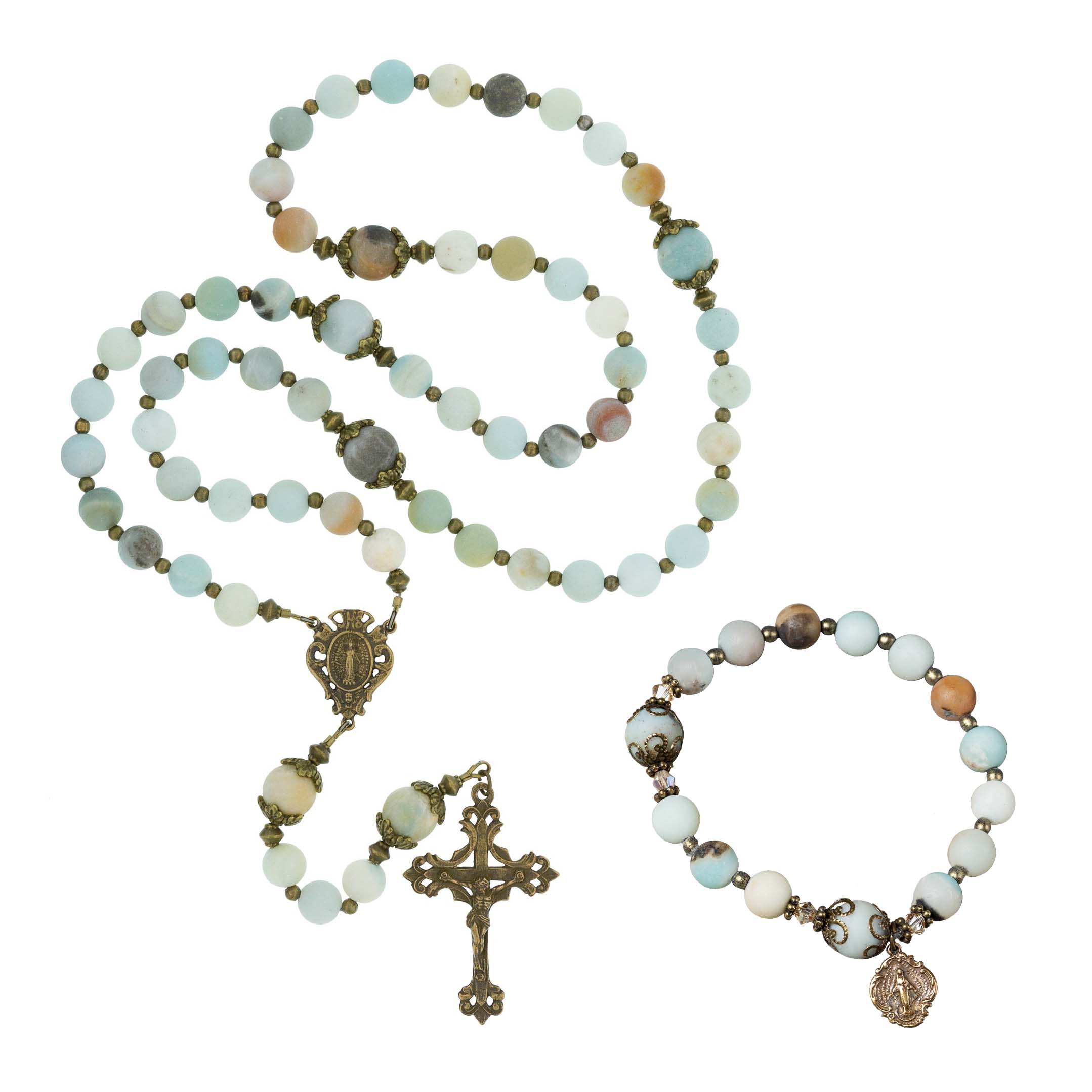 Amazonite Rosary & Rosary Bracelet Set - Image 3