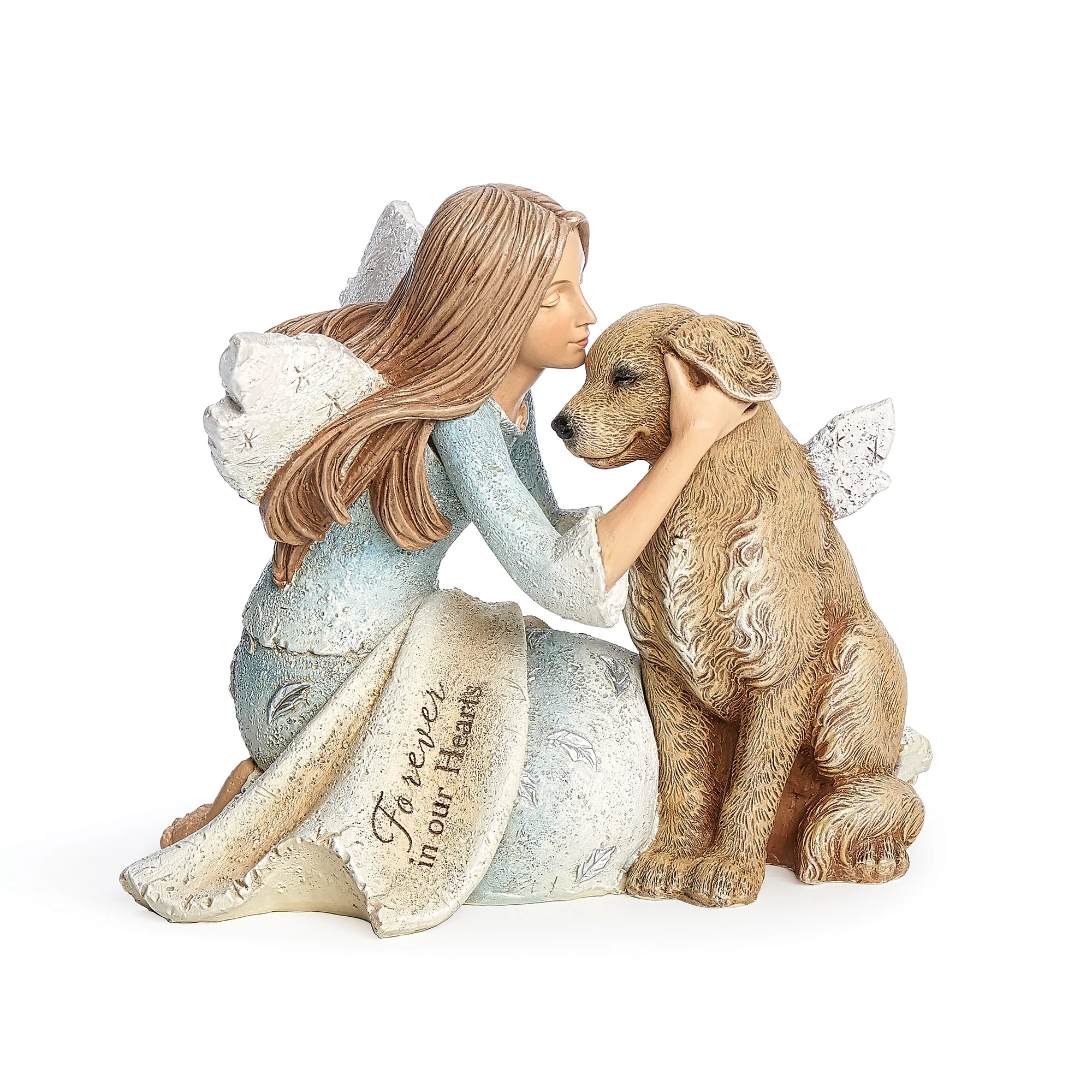 Angel with Dog Memorial Figurine