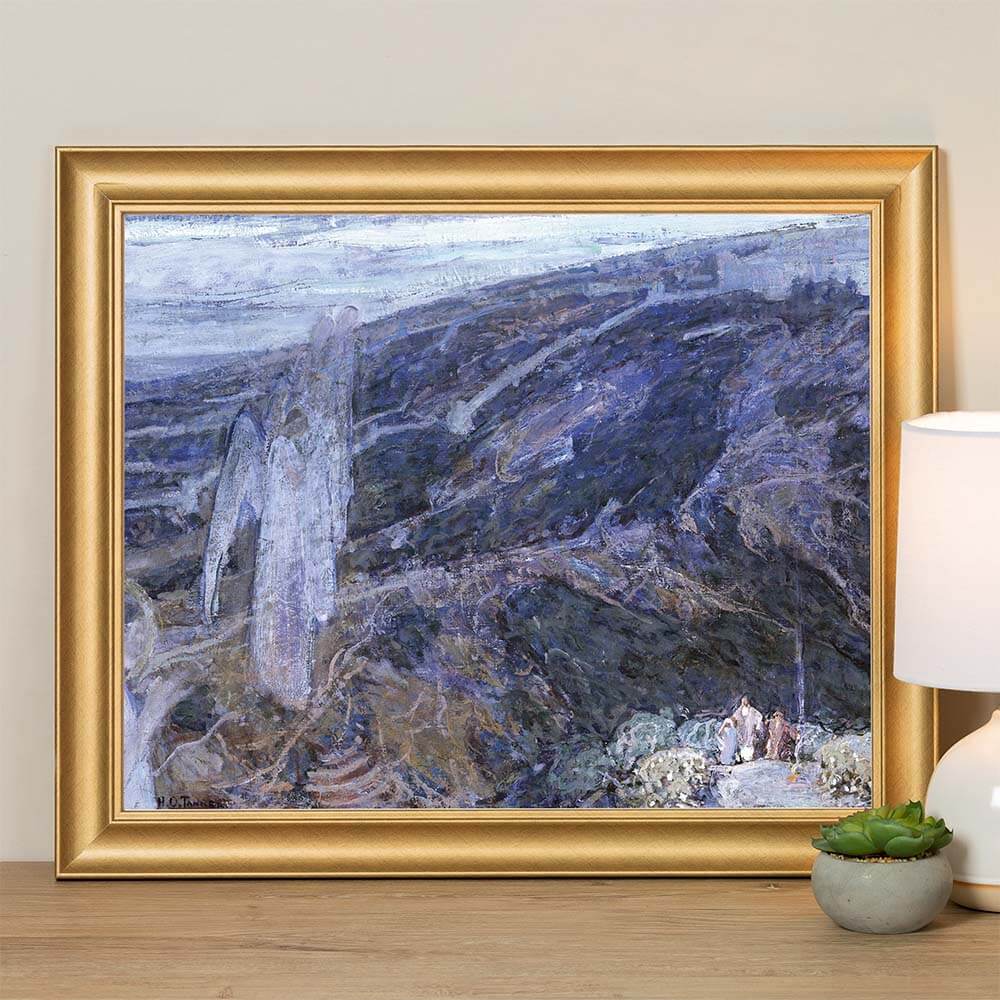 Angels Appearing Before the Shepherds Antique Gold Framed Print - Multiple Sizes