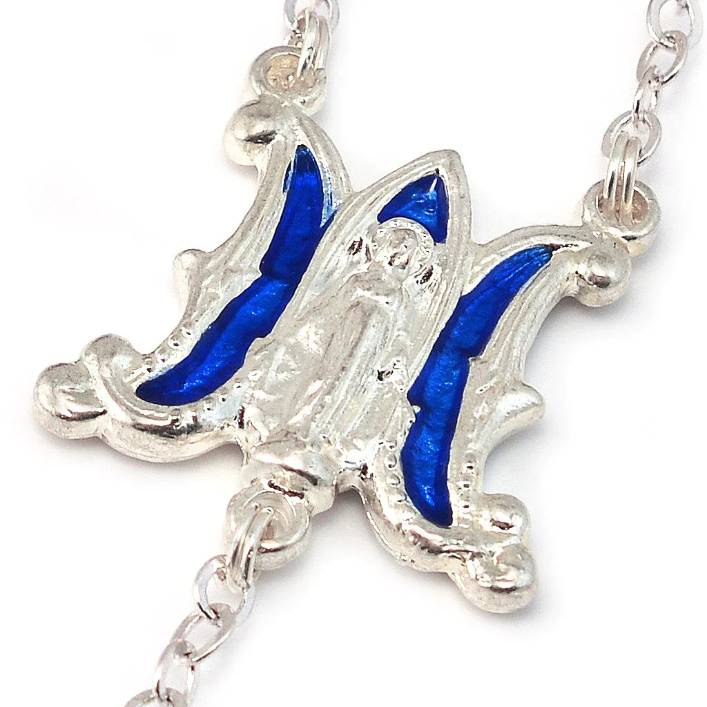 Annunciation Iridescent Blue Rosary - Image 2