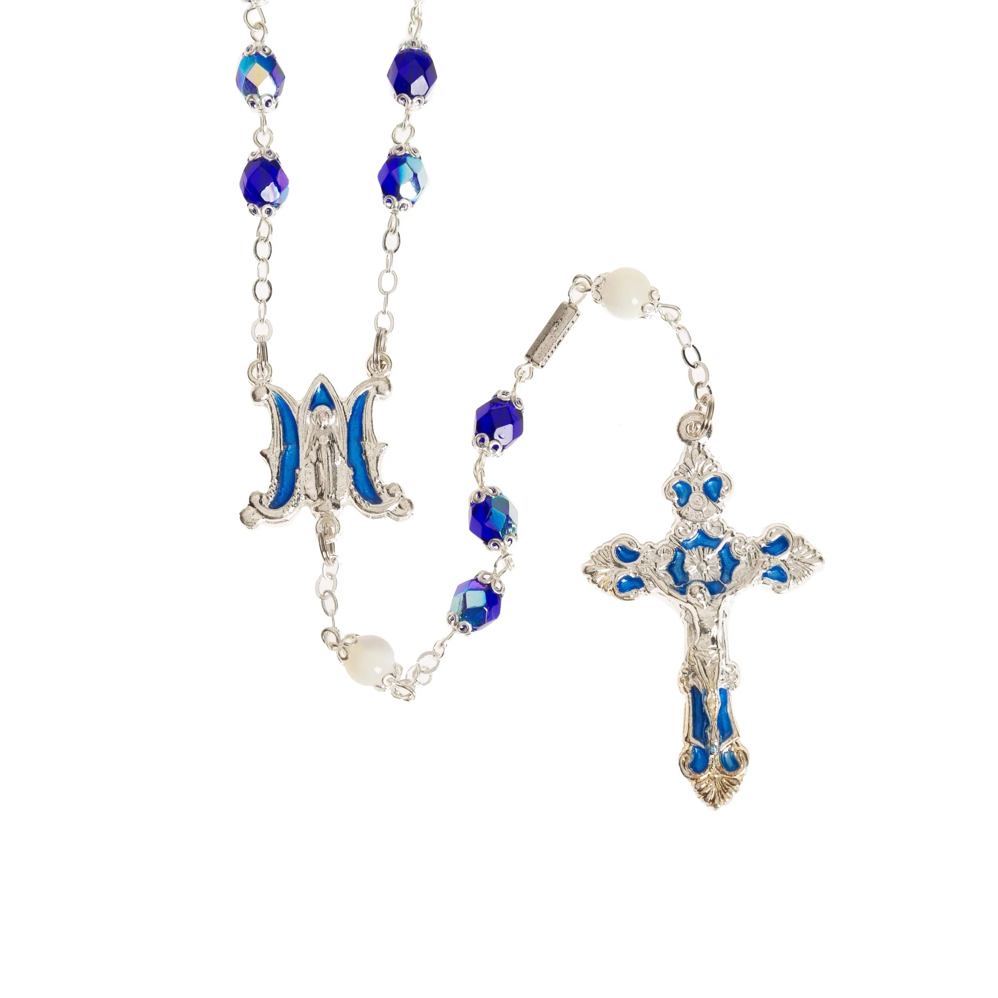 Annunciation Iridescent Blue Rosary - Image 4