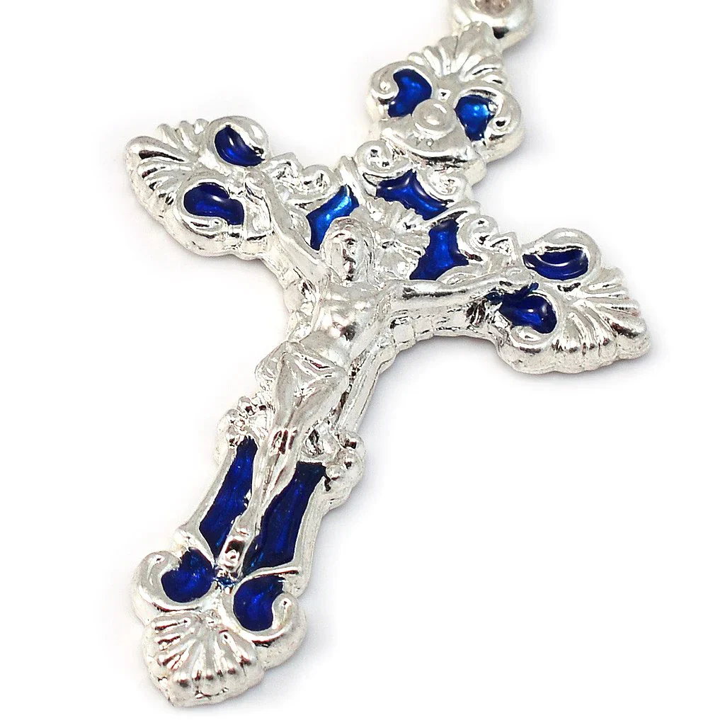 Annunciation Iridescent Blue Rosary - Image 5