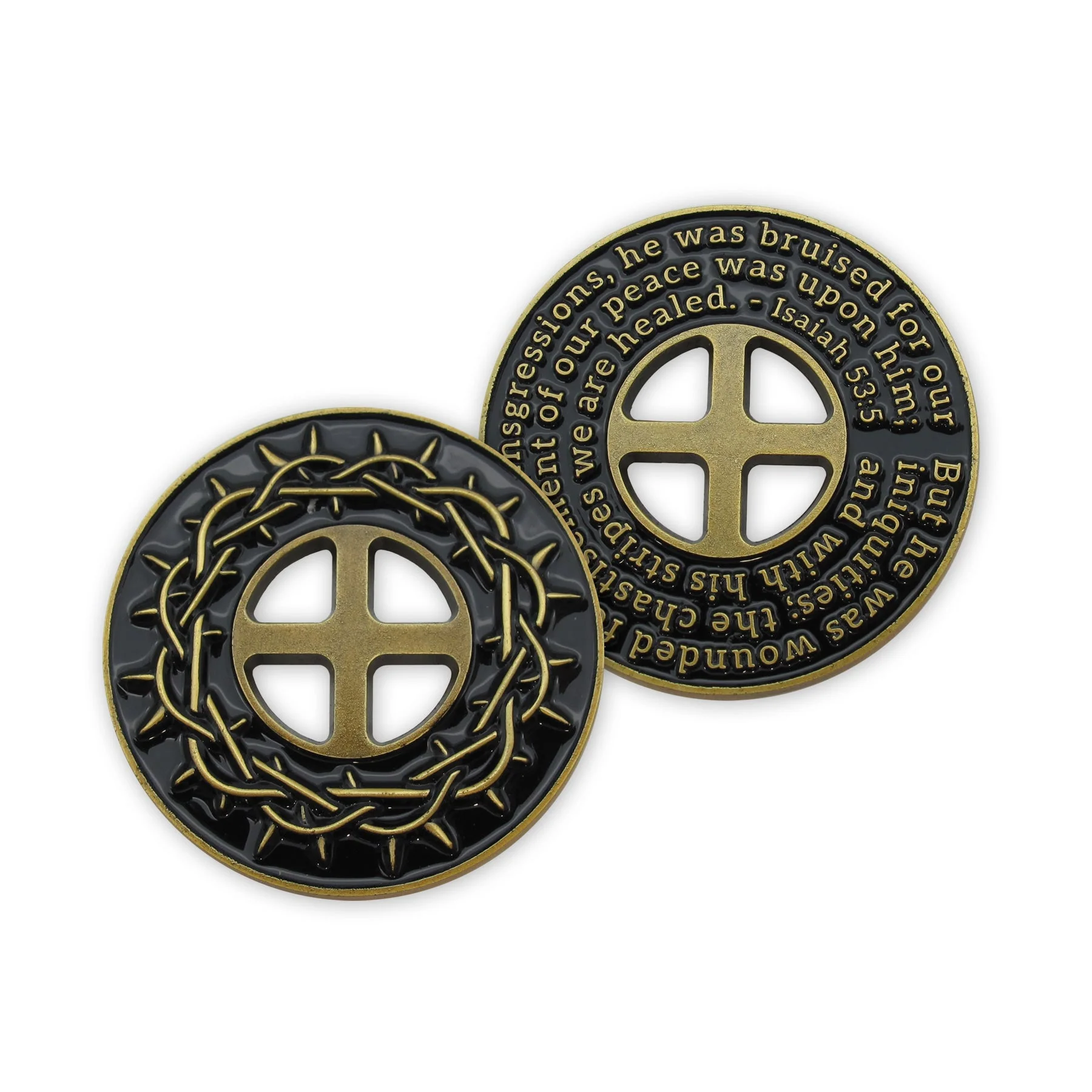Antique Gold Crown of Thorns Pocket Token