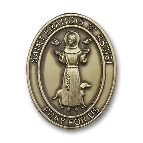 Antique Gold St. Francis of Assisi Visor Clip - Image 2