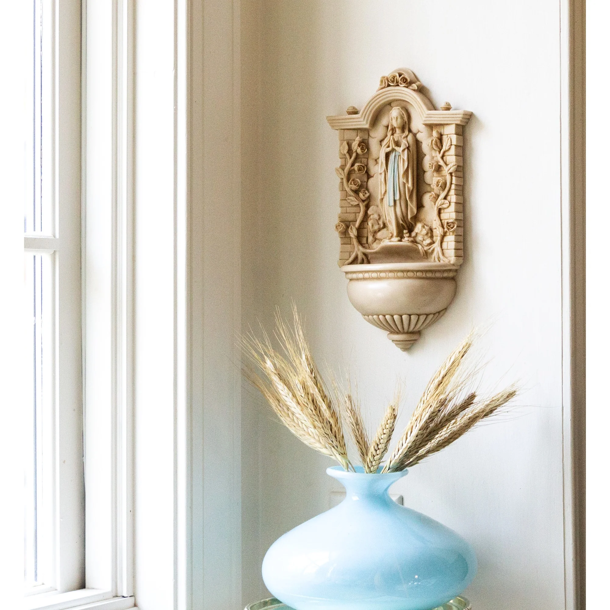 Antique Lourdes Holy Water Font - Image 2