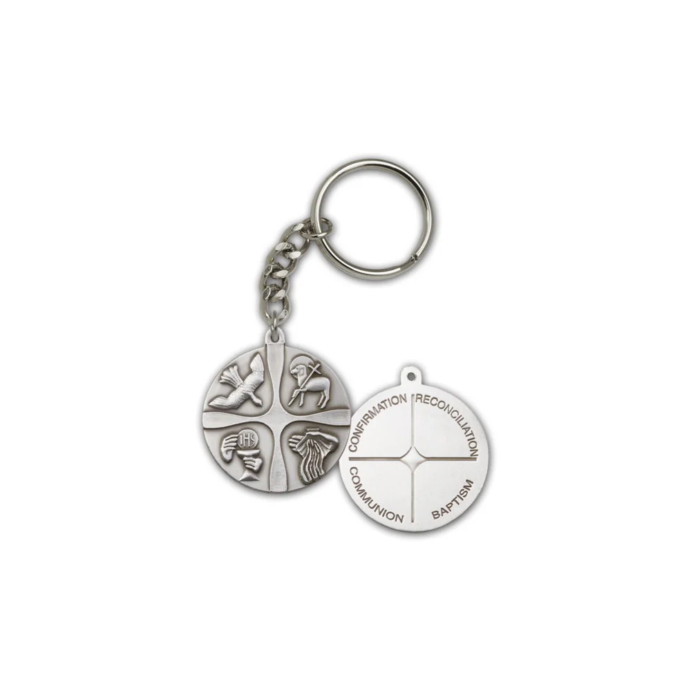 Antique Silver Christian Life Keychain